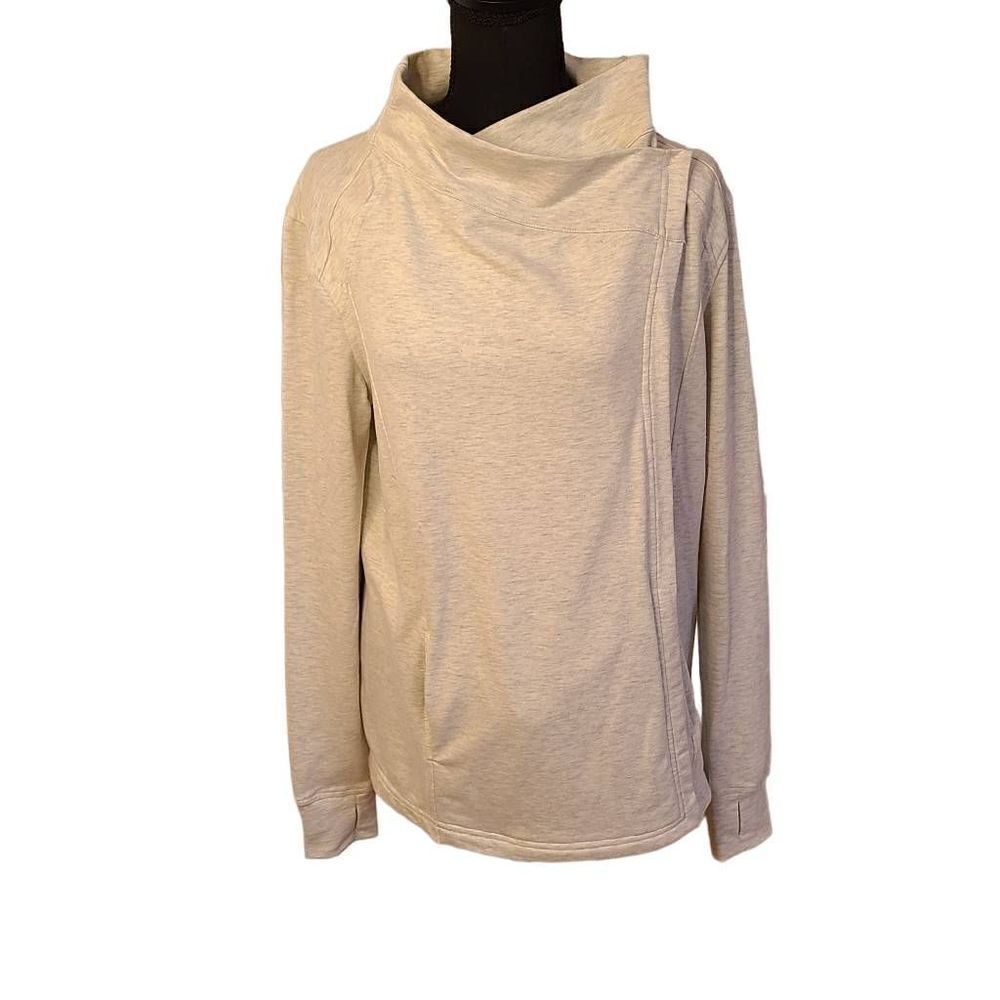 Bobeau Womens One Button Cowl Neck Long Sleeve Casual Top Medium